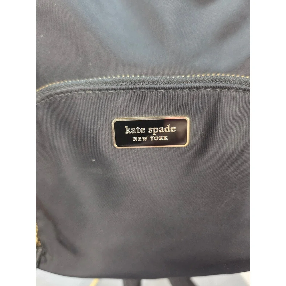Kate Spade New York Chelsea Small Backpack Black Nylon Gold Hardware WKR00556